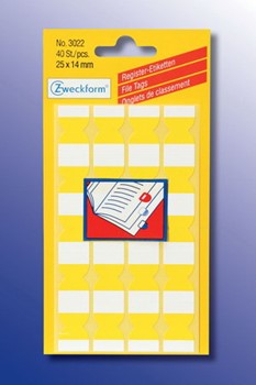Avery Zweckform 3022, Register-Etiketten (Index Tabs), 24x14 mm, 40 Etiketten, gelb