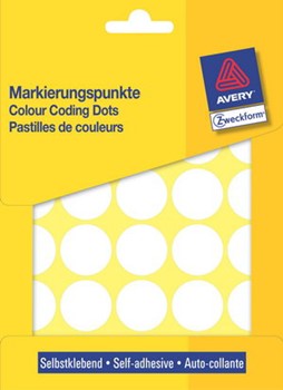 Avery Zweckform 3304, Markierungspunkte, Durchmesser 24 mm, 840 Etiketten, weiß