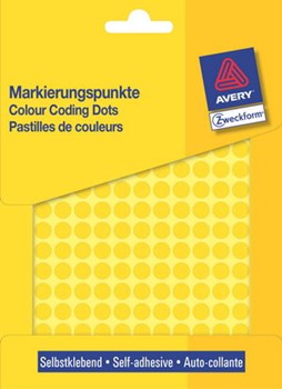 Avery Zweckform 3373, Markierungspunkte, Durchmesser 8 mm, 4784 Etiketten, gelb