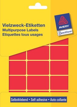 Avery Zweckform 3384, Vielzweck-Etiketten 38x24 mm, 522 Etiketten, rot