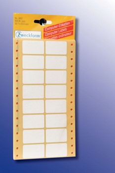 Avery Zweckform 3607, Endlos-Computeretiketten 38,1x23 mm, 800 Etiketten, 2-bahnig