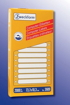 Avery Zweckform 3609, Endlos-Computeretiketten 73,7x10,3 mm, 2000 Etiketten, 1-bahnig