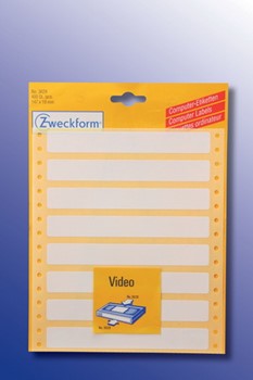 Avery Zweckform 3629, Endlos-Computeretiketten 147x19 mm, 400 Etiketten, 1-bahnig, Video-Etiketten, ablösbar