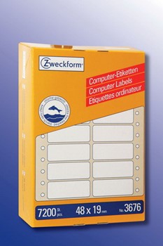 Avery Zweckform 3676, Endlos-Computeretiketten 48x19 mm, 7200 Etiketten, 2-bahnig