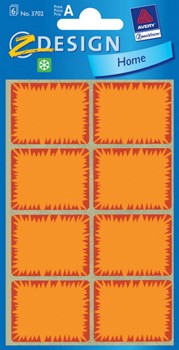 Z-Design 3702, Home - Tiefkühletikett 36x28mm 6 Blatt (=48 Stück), orange, 6 Bögen