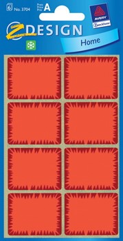 Z-Design 3704, Home - Tiefkühletikett 36x28mm 6 Blatt (=48 Stück), rot, 6 Bögen