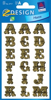 Z-Design 3717, Home - Buchstabenetiketten, Motiv gold, 62pt (Zeichenhöhe 15,5mm), 2 Bogen