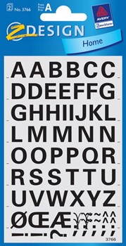 Z-Design 3766, Home - Buchstaben abreibbar, schwarz, Schrift Univers Bold 41pt (Zeichenhöhe 10mm), 2 Bögen