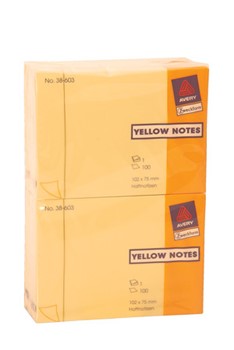 Avery Zweckform 38-603, Haftnotizblock, gelb, 102x75mm, Yellow Notes, 100 Blatt