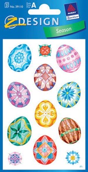 Z-Design 39110, Creative - Papier Sticker, Motiv Ostereier, 3 Bogen