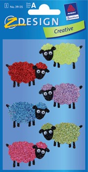 Z-Design 39135, Season - Ostern Glamour Sticker, Motiv Schafe, 1 Bogen