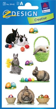 Z-Design 39142, Ostern - Papier Sticker, Hasenfotos + Ostereier, 3 Bogen