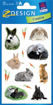 Z-Design 39143, Ostern - Papier Sticker, Hasenfotos, 3 Bogen