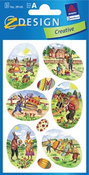 Z-Design 39145, Ostern - Papier Sticker, Ostereier, 3 Bogen