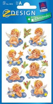 Z-Design 4032, Christmas - Weihnachtliche Sticker aus bedrucktem Papier Motiv Engelchen, 3 Bögen