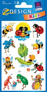 Z-Design 4347, Kids - Sticker aus bunt bedrucktem Papier für Kids Motiv Käfer, 3 Bögen