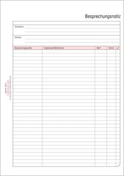 Avery Zweckform 50311, Chronoplan Besprechungsnotiz A5, 25 Blatt