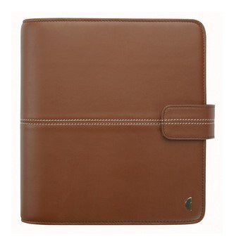 Avery Zweckform 50832, Chronoplan Standard A5 Greenwich Leder mit Verschlusslasche cognac, 1 Stück
