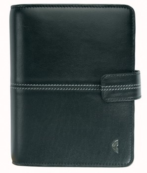 Avery Zweckform 50833, Chronoplan Standard Midi Berlin Leder mit Verschlusslasche schwarz, 1 Stück