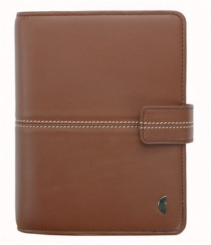 Avery Zweckform 50834, Chronoplan Standard Midi Greenwich Leder mit Verschlusslasche cognac, 1 Stück
