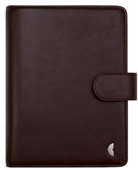 Avery Zweckform 50842, Chronoplan Standard Midi Santiago Leder mit Verschlusslasche dunkelbraun, 1 Stück