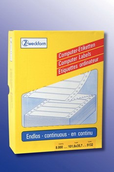 Avery Zweckform 5132, Endlos-Computeretiketten 101,6x35,7 mm, 8000 Etiketten, 2-bahnig