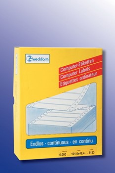 Avery Zweckform 5133, Endlos-Computeretiketten 101,6x48,4 mm, 6000 Etiketten, 2-bahnig