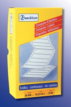 Avery Zweckform 5140, Endlos-Computeretiketten 42,3x10,3 mm, 36000 Etiketten, 3-bahnig