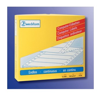 Avery Zweckform 5154, Endlos-Computeretiketten 68,6x35,7 mm, 12000 Etiketten, 3-bahnig, LP/QP nach jedem Etikett