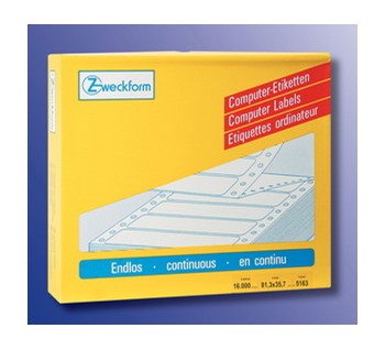 Avery Zweckform 5163, Endlos-Computeretiketten 81,3x35,7 mm, 16000 Etiketten, 4-bahnig