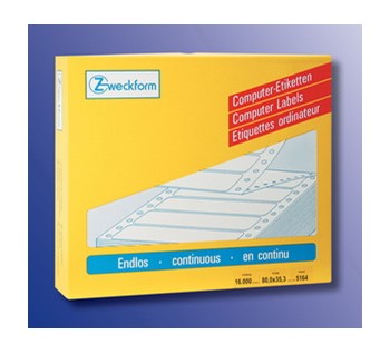 Avery Zweckform 5164, Endlos-Computeretiketten 80x35,5 mm, 16000 Etiketten, 4-bahnig
