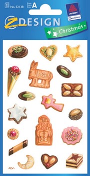 Z-Design 52138, Christmas - Weihnachtliche Sticker aus bedrucktem Papier Motiv Plätzchen, 3 Bögen