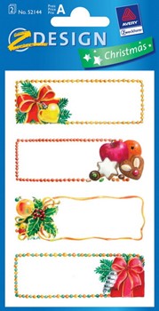 Z-Design 52144, Christmas - Weihnachtliche Sticker aus bedrucktem Papier Motiv Widmung mit Glimmerstaub,  2 Bögen