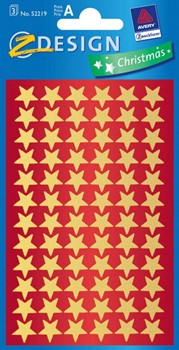Z-Design 52219, Christmas - Weihnachtssticker Glanzfolie Motiv Sterne gold, 3 Bögen