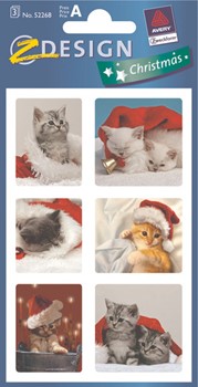 Z-Design 52268, Christmas - Weihnachten Paper Sticker, Motiv  Katze , 3 Bogen