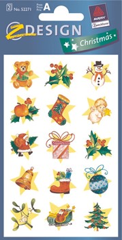 Z-Design 52271, Christmas - Weichnachten Papier Sticker, Motiv Sternmotive, beglimmert, 2 Bogen