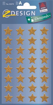 Z-Design 52274, Christmas - Weihnachten Glamour Sticker, Motiv Sterne, gold, 1 Bogen