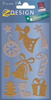 Z-Design 52276, Christmas - Weinachten Glamour Sticker, Motiv Weihnacht, gold / silber, 1 Bogen