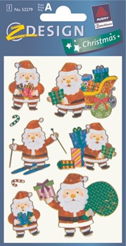 Z-Design 52279, Christmas - Weihnachten Sticker Effektfolie, Motiv Nikolaus, 1 Bogen