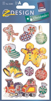 Z-Design 52281, Christmas - Weihnachten Sticker Effektfolie, Motiv Weihnacht, 1 Bogen