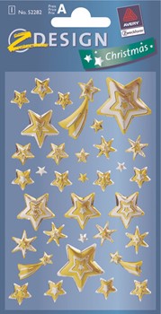 Z-Design 52282, Christmas - Weihnachten Glossy Sticker, Motiv Sterne , 1 Bogen