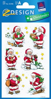 Z-Design 52306, Christmas - Weihnachtliche Sticker aus bedrucktem Papier Motiv Nikoläuse, 3 Bögen