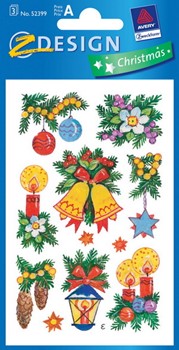 Z-Design 52399, Christmas - Weihnachtliche Sticker aus bedrucktem Papier Motiv Weihnachtsdeko, 3 Bögen