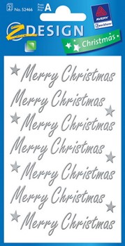 Z-Design 52466, Christmas - Weihnachtssticker Folie Motiv Merry Christmas, 2 Bögen