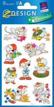 Z-Design 52617, Christmas - Papier Sticker, Motiv Tiere, 3 Bogen