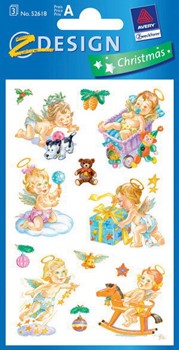Z-Design 52618, Christmas - Papier Sticker, Motiv Baby Engel, 3 Bogen