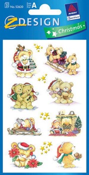 Z-Design 52620, Christmas - Papier Sticker, Motiv Nikobär, 3 Bogen