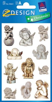Z-Design 52621, Christmas - Papier Sticker, Motiv Foto Engel, 3 Bogen