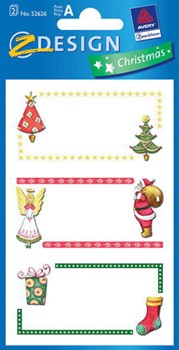 Z-Design 52626, Christmas - Papier Sticker, Motiv Widmung, beglimmert, 2 Bogen