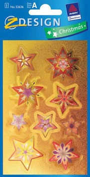 Z-Design 52636, Christmas - Metallic Sticker, Motiv Sterne, 1 Bogen